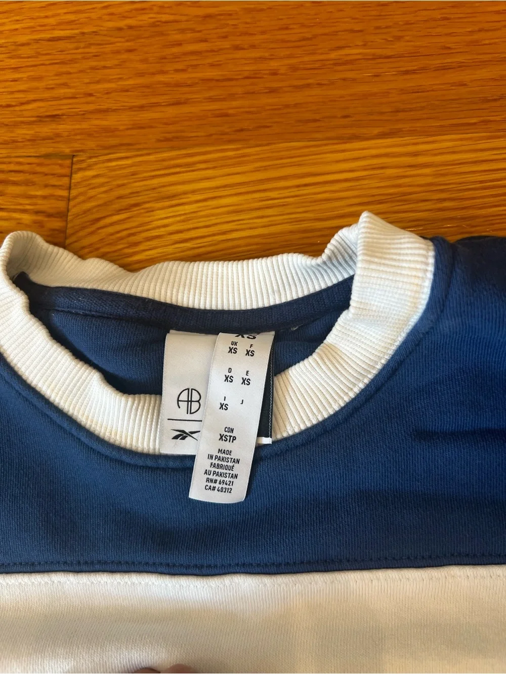 Anine Bing + Reebok Colorblock Crewneck Sweatshirt - White/Navy/Maroon